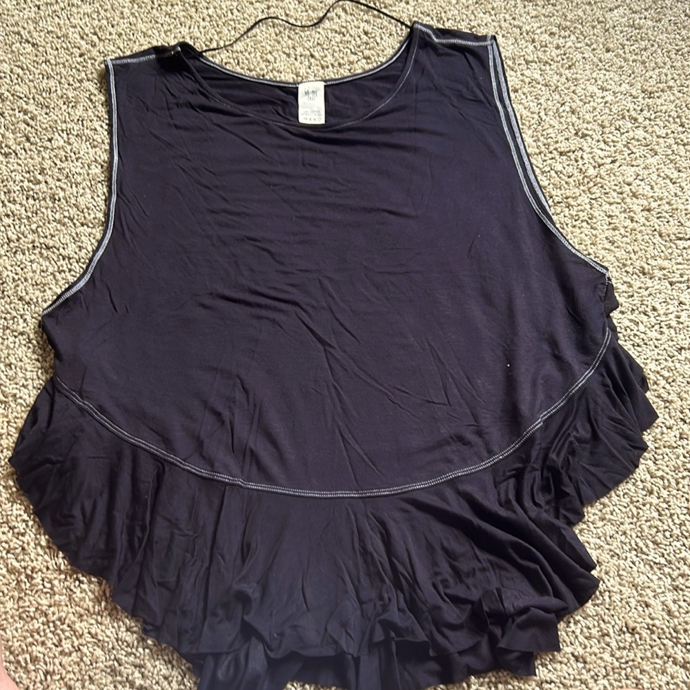 We The Free black silky tank top. Size L